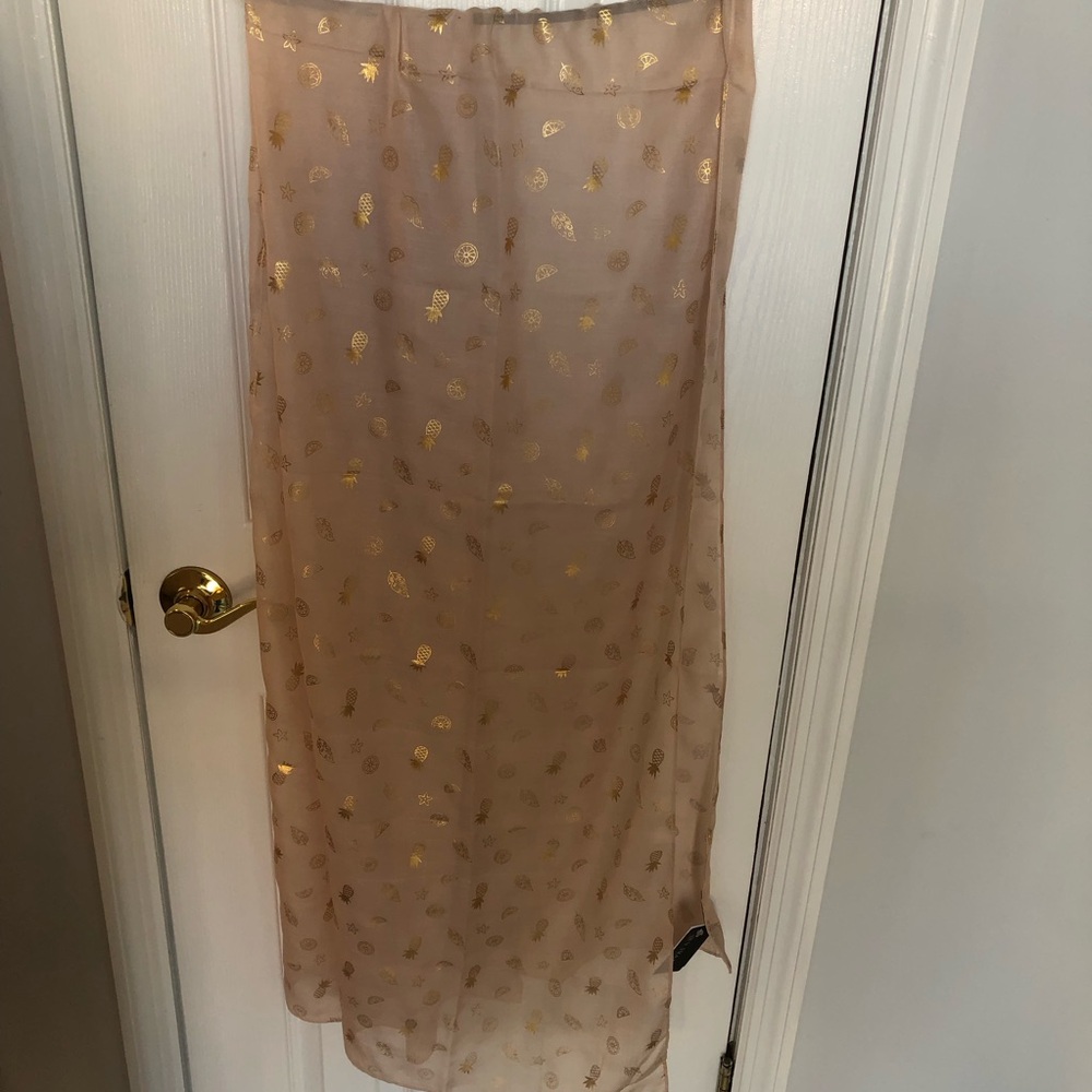 V. Fraas Tan Patterned Scarf